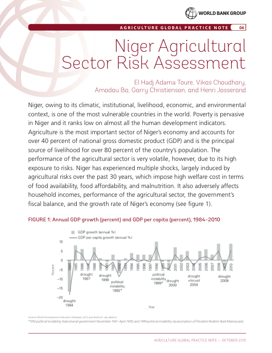 Niger ASRA Cover Policy Note